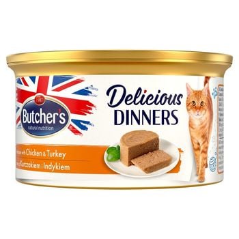 Butcher's Delicious Dinners Karma dla kotów mus z kurczakiem i indykiem 85 g