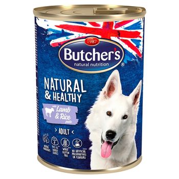 Butcher's Natural & Healthy Karma dla dorosłych psów pasztet z jagnięciną i ryżem 390 g