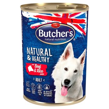 Butcher's Natural & Healthy Karma dla dorosłych psów pasztet z wołowiną i ryżem 390 g