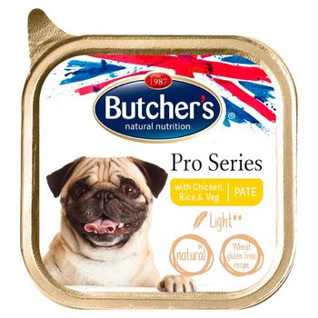 Butcher's Pro Series Light Karma dla psów dorosłych pasztet z kurczakiem ryżem i warzywami 150 g