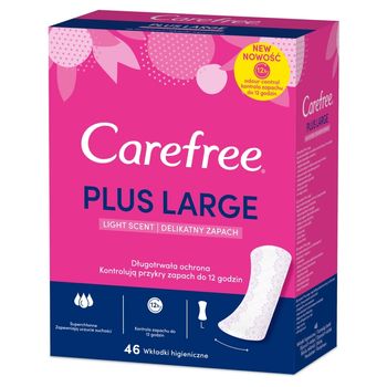 Carefree Plus Large Wkładki higieniczne delikatny zapach 46 sztuk