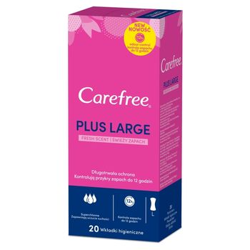 Carefree Plus Large Wkładki higieniczne świeży zapach 20 sztuk