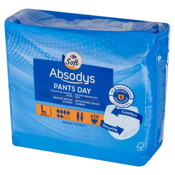 Carrefour Absodys Pants Day Large Wyrób medyczny majtki chłonne dla dorosłych 14 sztuk