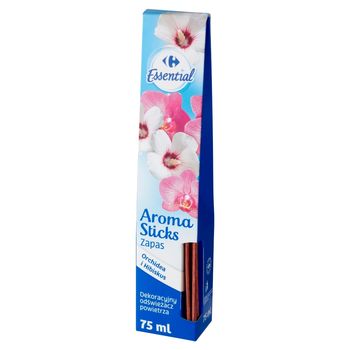 Carrefour Essential Aroma Sticks Dekoracyjny odświeżacz powietrza zapas orchidea i hibiskus 75 ml