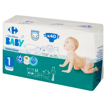 Carrefour Baby Pieluchy 1 Mini 2-5 kg 40 sztuk