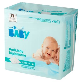 Carrefour Baby Podkłady higieniczne 60 x 60 cm 10 sztuk