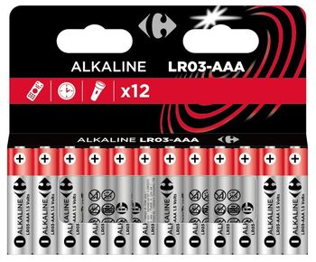 Carrefour Baterie alkaliczne AAA 12szt.