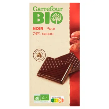 Carrefour Bio 74 % Cacao Czekolada ciemna 100 g