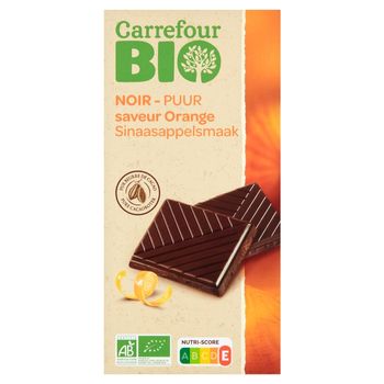 Carrefour Bio Ekologiczna czekolada deserowa o smaku pomarańczowym 100 g