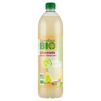 Carrefour Bio Ekologiczny napój z sokiem z cytryny i limonki 1 l