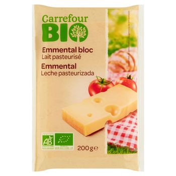Carrefour Bio Ekologiczny ser podpuszczkowy dojrzewający Emmental 200 g