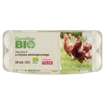 Carrefour Bio Świeże jaja z chowu ekologicznego 10 szt.