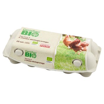 Carrefour Bio Jaja z chowu ekologicznego o różnej wielkości 10 sztuk