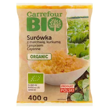 Carrefour Bio Surówka z marchwią kurkumą i pieprzem Cayenne 400 g
