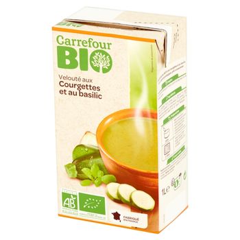 Carrefour Bio Zupa krem z cukinią i bazylią 1 l