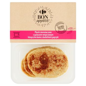 Carrefour Bon appétit! Placki ziemniaczane z gulaszem wieprzowym 400 g