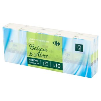 Carrefour Chusteczki higieniczne aroma balsam & aloes 10 x 10 sztuk