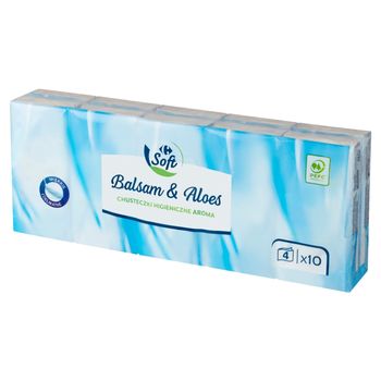 Carrefour Soft Chusteczki higieniczne aroma balsam & aloes 10 x 10 sztuk