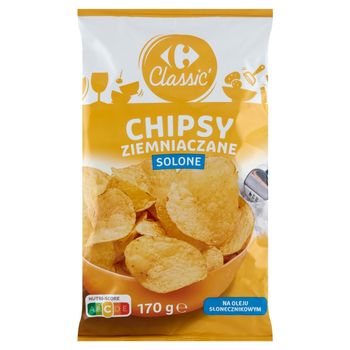 Carrefour Classic Chipsy ziemniaczane solone 170 g