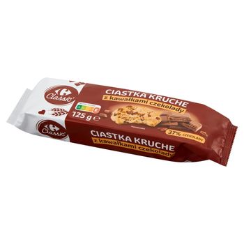 Carrefour Classic Ciastka kruche z kawałkami czekolady 125 g
