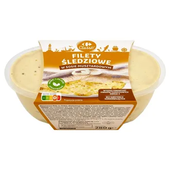 Carrefour Classic Filety śledziowe w sosie musztardowym 280 g