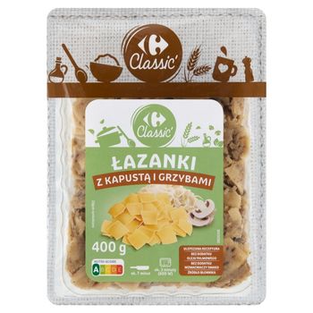Carrefour Classic Łazanki z kapustą i grzybami 400 g
