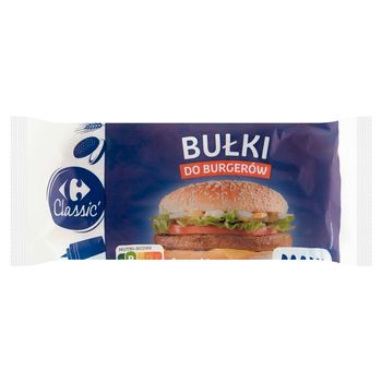 Carrefour Classic Maxi Bułki do burgerów 300 g (4 sztuki)