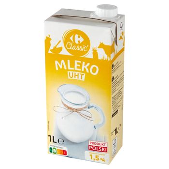Carrefour Classic Mleko UHT 1,5 % 1 l