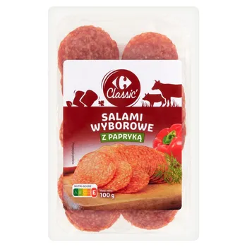 Carrefour Classic Salami wyborowe z papryką 100 g