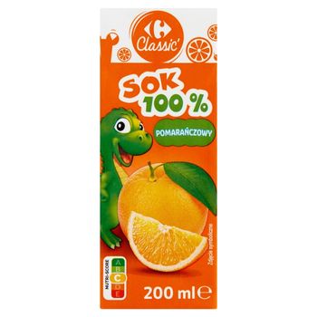 Carrefour Classic Sok 100 % pomarańczowy 200 ml