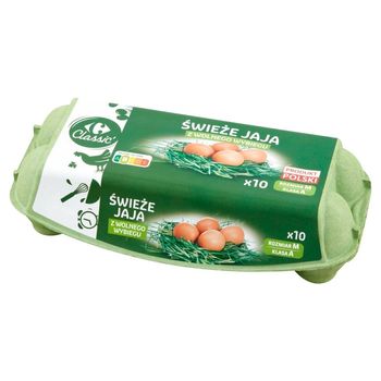 Carrefour Classic Świeże jaja z wolnego wybiegu M 10 sztuk