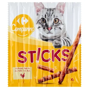 Carrefour Companino Sticks Karma uzupełniająca dla kotów 30 g (6 x 5 g)