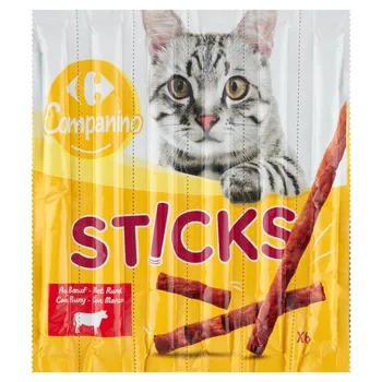 Carrefour Companino Sticks Karma uzupełniająca dla kotów 30 g (6 x 5 g)