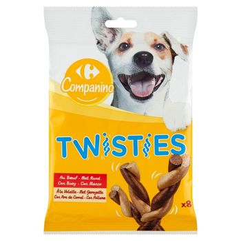 Carrefour Companino Twisties Karma uzupełniająca dla psów 140 g (8 sztuk)