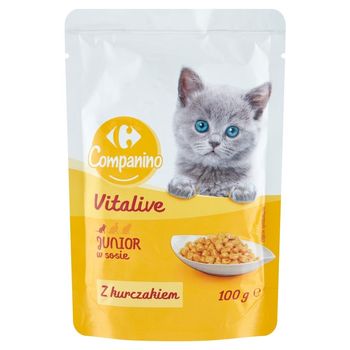 Carrefour Companino Vitalive Junior Karma dla kociąt z kurczakiem w sosie 100 g