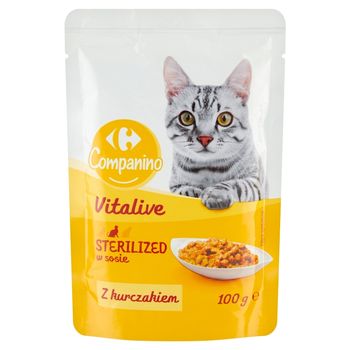 Carrefour Companino Vitalive Karma dla kotów z kurczakiem w sosie 100 g