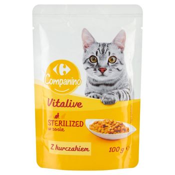 Carrefour Companino Vitalive Karma dla kotów z kurczakiem w sosie 100 g