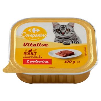 Carrefour Companino Vitalive Karma dla kotów z wołowiną 100 g