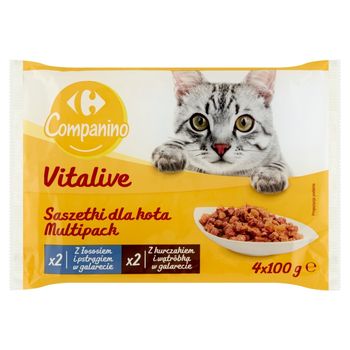 Carrefour Companino Vitalive Saszetki dla kota 4 x 100 g