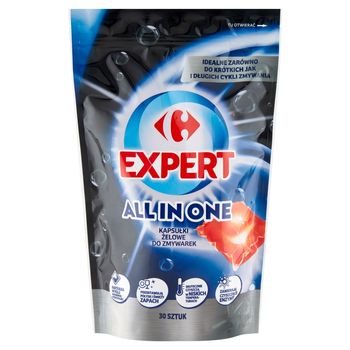 Carrefour Expert All in One Kapsułki żelowe do zmywarek 480 g (30 x 16 g)