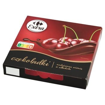 Carrefour Extra Czekoladki nadziewane wiśnią w alkoholu 126 g