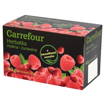Carrefour Herbatka malina - żurawina 40 g (20 torebek)