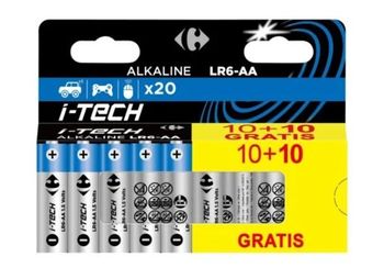 Carrefour i-Tech Baterie alkaliczne AA 10 + 10 gratis!