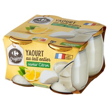 Carrefour Original Jogurt o smaku cytrynowym 500 g (4 x 125 g)