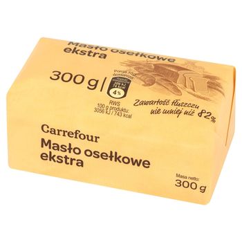 Carrefour Masło osełkowe ekstra 300 g