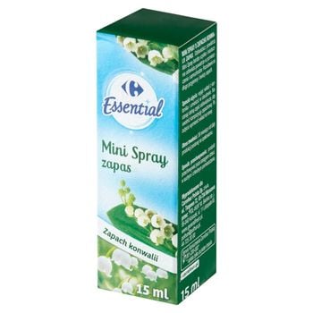 Carrefour Essential Mini Spray Odświeżacz zapas zapach konwalii 15 ml