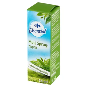 Carrefour Essential Mini Spray Odświeżacz zapas zapach zielonej herbaty 15 ml