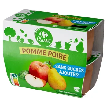 Carrefour Classic Mus jabłkowo-gruszkowy 400 g (4 x 100 g)