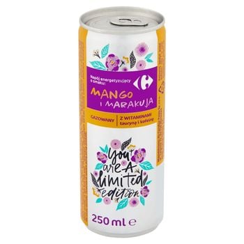 Carrefour Napój energetyzujący o smaku mango i marakuja 250 ml