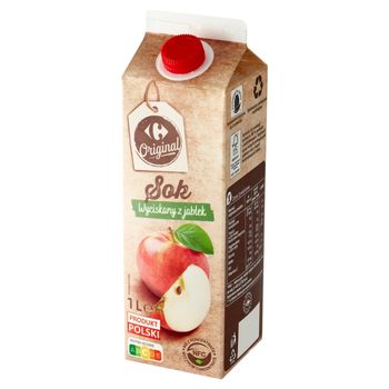 Carrefour Original Sok wyciskany z jabłek 1 l